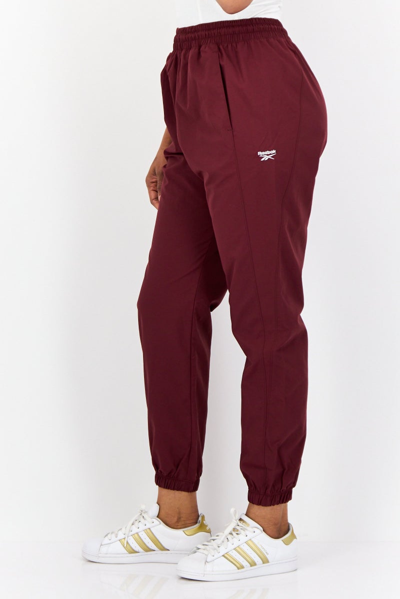 Reebok Women Sportswear Fit Drawstring Training Track Pants, Maroon - Image 3