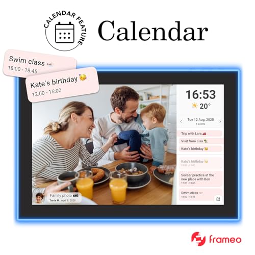 akimart 32GB FRAMEO 10.1 Inch WiFi Digital Photo Frame with Neon Light, 1280x800 HD IPS LCD Touch Screen, Auto-Rotate, 32GB Storage, Support USB Drive/SD Card Extend Storage, Share Moments via Frameo App - Image 5