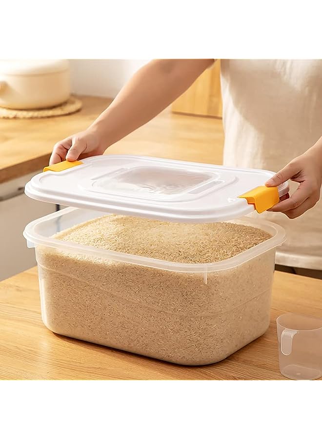 IAF Rice Storage Containers 3pcs Set (5kg, 7.5kg & 12.5kg) – White Transparent Food Storage Container with Lid, BPA Free Plastic Large Cereal Storage Box, Kitchen Multifunctional Flour Container - Image 5