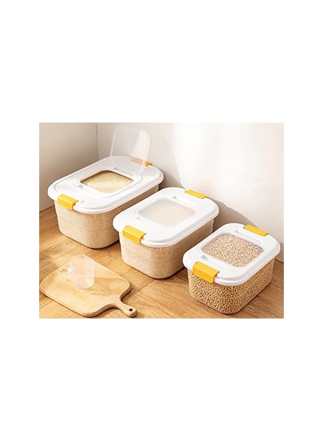 IAF Rice Storage Containers 3pcs Set (5kg, 7.5kg & 12.5kg) – White Transparent Food Storage Container with Lid, BPA Free Plastic Large Cereal Storage Box, Kitchen Multifunctional Flour Container - Image 2