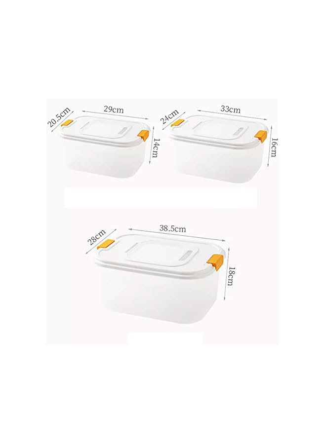 IAF Rice Storage Containers 3pcs Set (5kg, 7.5kg & 12.5kg) – White Transparent Food Storage Container with Lid, BPA Free Plastic Large Cereal Storage Box, Kitchen Multifunctional Flour Container - Image 3