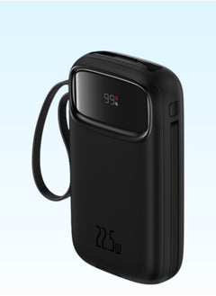 AOLON Aolon JS38 Power Bank 20000mAh Power Banks Quick Charge Power Bank With Built in Dual Fast Charging Cables Portable Fast Charging Digital Display Power Bank External Battery For iPhone Huawei ( Black )  - Image 2