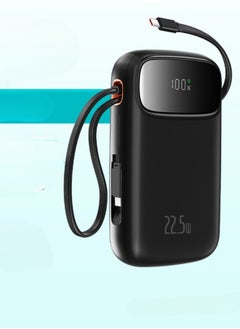 AOLON Aolon JS38 Power Bank 20000mAh Power Banks Quick Charge Power Bank With Built in Dual Fast Charging Cables Portable Fast Charging Digital Display Power Bank External Battery For iPhone Huawei ( Black )  - Image 3