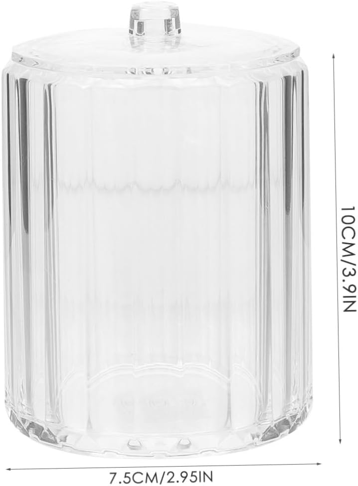 Acrylic Cotton Swabs Holder Lid Organizer for Cotton Pads Toothpicks and Accessories Multipurpose Storage Container for Home and Dorm Use - Image 3