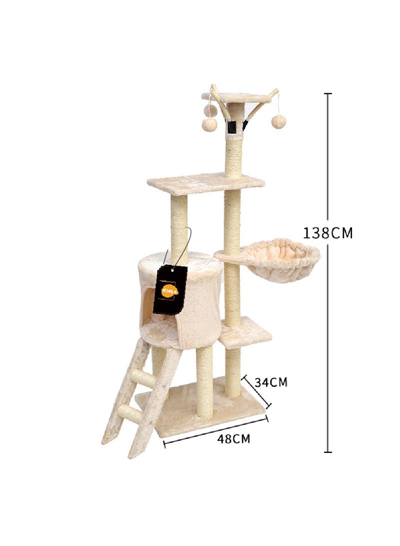 Kidle Living Equipment Cat Play Tower Cat Toy Multi Level Platform Cat Tree Sisal Pillar Large Cat Climbing Frame Cat Nest Luxury Cat Scratch Post Cat Tree - Image 3
