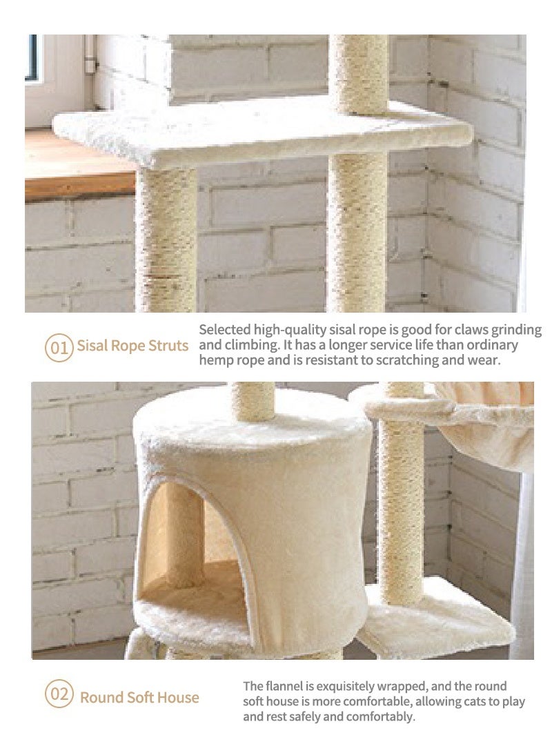 Kidle Living Equipment Cat Play Tower Cat Toy Multi Level Platform Cat Tree Sisal Pillar Large Cat Climbing Frame Cat Nest Luxury Cat Scratch Post Cat Tree - Image 4