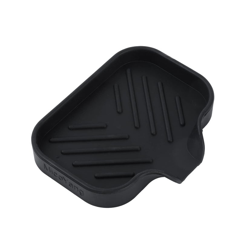 MicoYang Silicone Bathroom Soap Dishes with Drain Spout-Bathroom and Kitchen Sink Organizer,Sponge Holder,Dish Soap Tray,Perfect for Dispenser,Scrubber,Bottle,Cup on Sink or Counter-Black 4.9"Ã—3.2" - Image 1