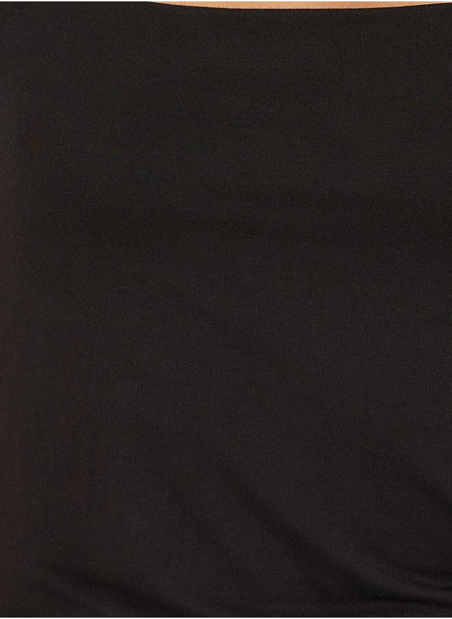 Styli - Solid Square Neck Fitted Short Sleeve T-Shirt - Image 1