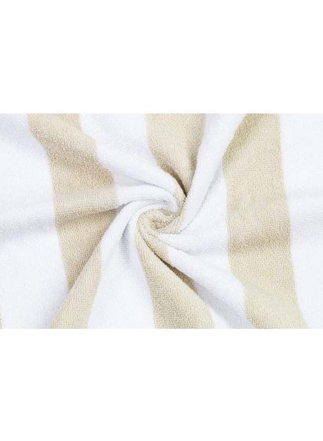 SIGNOOLA Kids Beach Towel Striped 100x50 cm-White-Beige  - Image 3