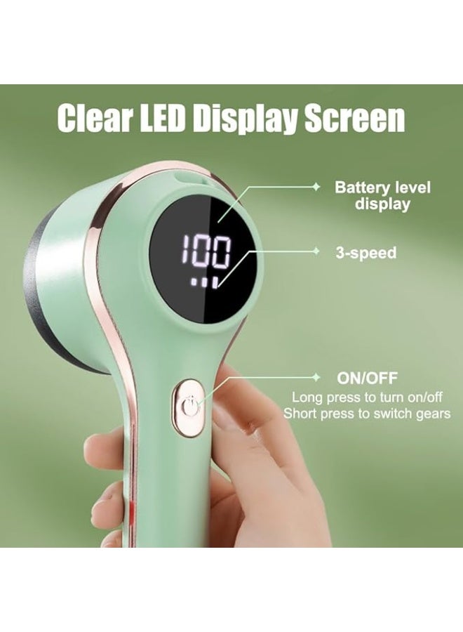 سبيس شوب ماكينة حلاقة الأقمشة مزيل الوبر مع وضع 3 سرعات ماكينة حلاقة رقمية متعددة الوظائف قابلة لإعادة الشحن للكنب والمراتب والألعاب - Image 5