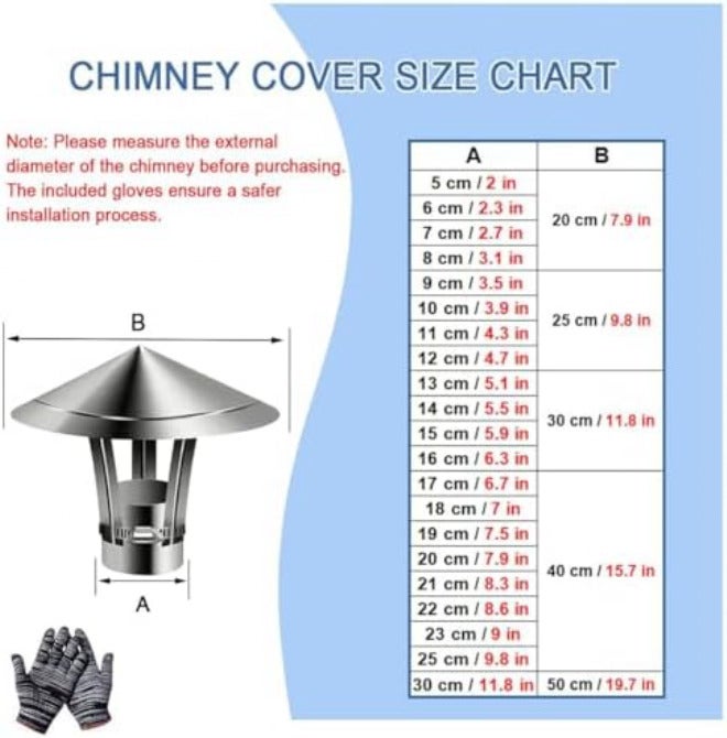 Stainless Steel Adjustable Chimney Rain Cap - 5.5" to 6.7" Cone Top Fireplace Cover, Wood Stove Pipe Vent with Metal Strips for Outdoor Roof Flue Protection - Image 2
