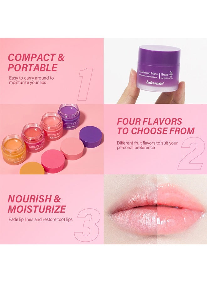 lakerain Lip Sleeping Mask，Lip Plumper Oil Tinted Lip Balm Overnight Lip Mask Moisture and Collagen Booster Lip Mask Day and Night Repair Lip Balm for Improves Dryness and Cracked Lip Scrubs #02 Berry - Image 4