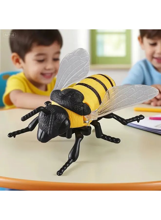 Wind Up Bee Toy for Kids Yellow Striped Crawler Cute Bug Learning Gift - Image 3