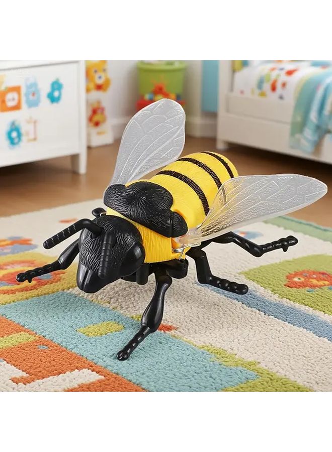 Wind Up Bee Toy for Kids Yellow Striped Crawler Cute Bug Learning Gift - Image 1