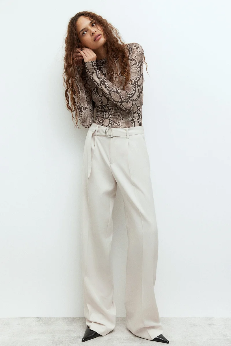 اتش اند ام Belted tailored trousers