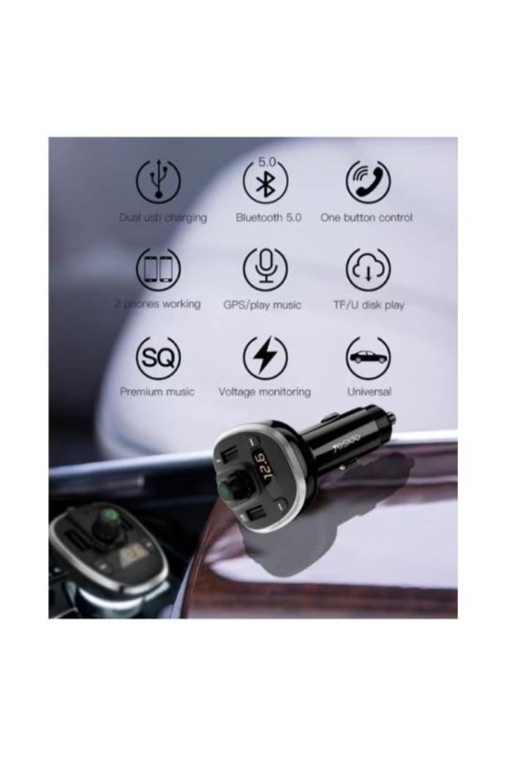 Yesido Y39 FM Bluetooth Received Car Charger - Black  - Image 3