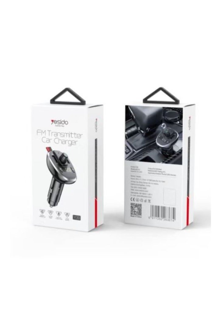 Yesido Y39 FM Bluetooth Received Car Charger - Black  - Image 5