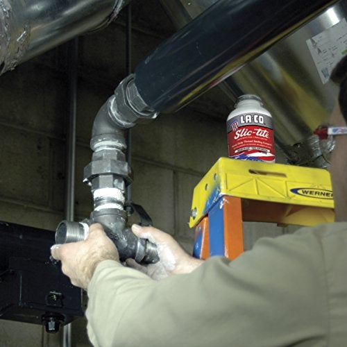 La-Co معجون ختم الخيوط الفاخر LA-CO 42049 Slic-Tite مع PTFE، غير متصلب، من -50 إلى 500 درجة فهرنهايت، عبوة 1 لتر مع فرشاة في الغطاء، صنع في الولايات المتحدة الأمريكية - Image 3