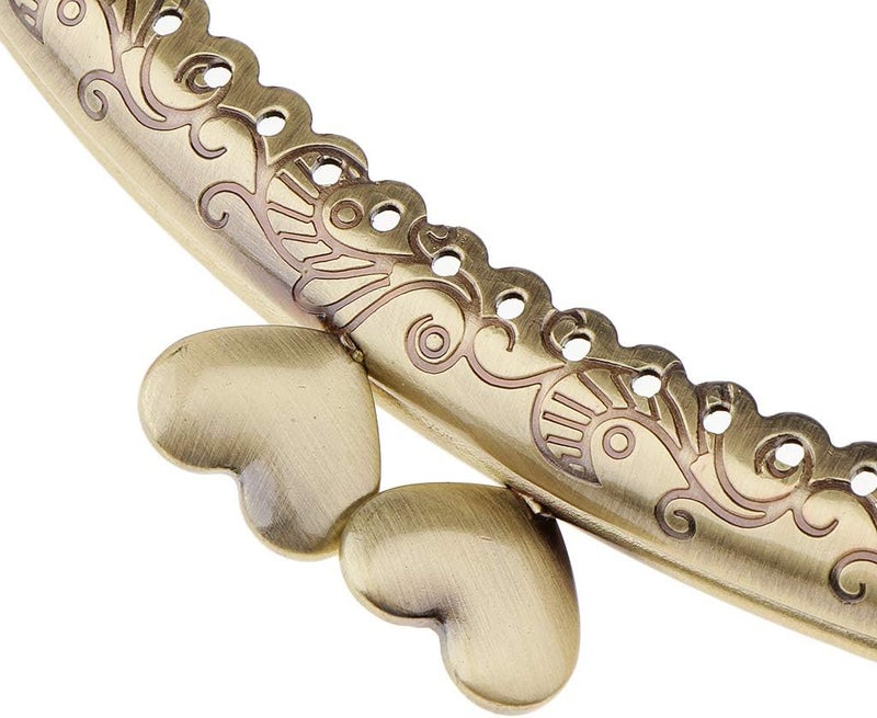 klarako Vintage Metal Kiss Clasp Frame Coin Purse Handbag Bag Crossbody DIY Making Bronze, 16.5x9cm - Image 4