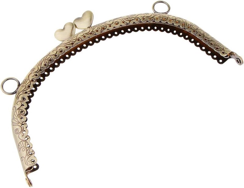 klarako Vintage Metal Kiss Clasp Frame Coin Purse Handbag Bag Crossbody DIY Making Bronze, 16.5x9cm - Image 2