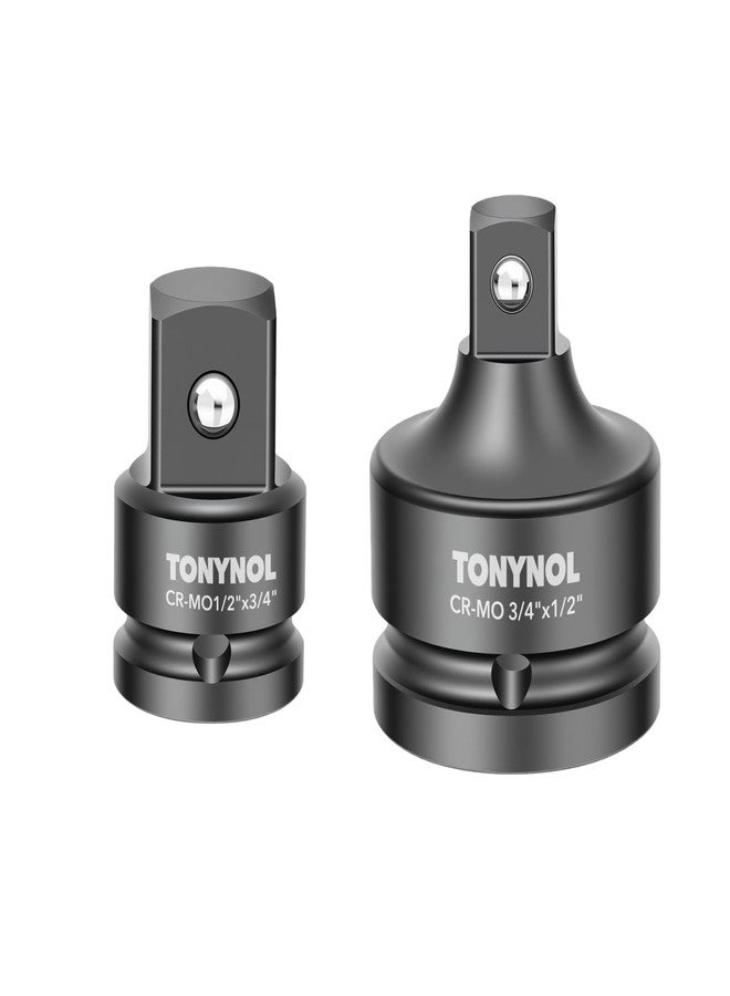 TONYNOL Impact Socket Adapter and Reducer Set,2pc,3/4"to 1/2" & 1/2"to 3/4" Drive Socket Adapter Set, Cr-Mo Steel,Enhances Impact Driver Conversions, For Auto and Construction Use. - Image 2
