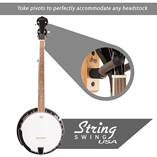 String Swing Banjo Hanger Wooden Wall Holder Cherry Hardwood String Swing CC01B-C - Image 2