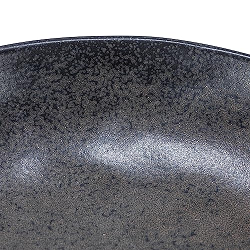 Creative Co-Op Stoneware Bowl with Handle and Base, Black Reactive Glaze - Image 3
