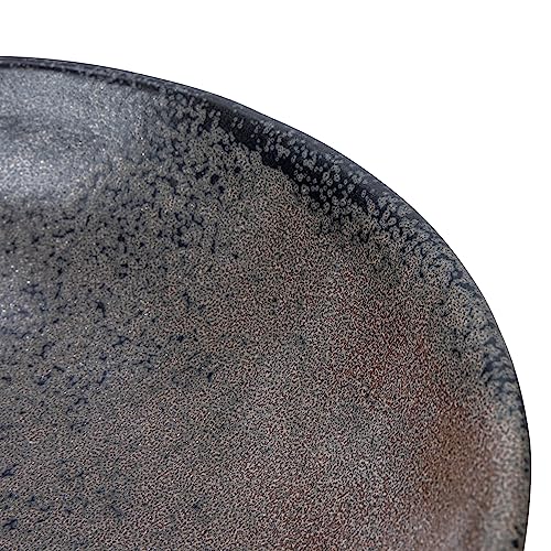 Creative Co-Op Stoneware Bowl with Handle and Base, Black Reactive Glaze - Image 5