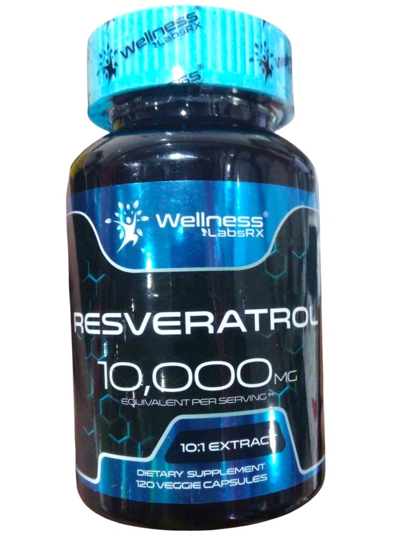 WELLNESS LABSRX Resveratrol Supplement 1000mg, 120 Capsules (60 Days Supply), Ultra-Strength High Purity Trans-Resveratrol for Healthy Aging, Anti-Aging and Heart Health Support - Vegan, Keto - Image 1