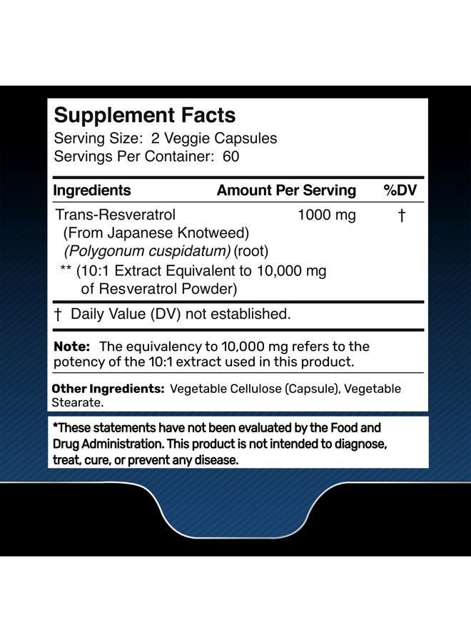 WELLNESS LABSRX Resveratrol Supplement 1000mg, 120 Capsules (60 Days Supply), Ultra-Strength High Purity Trans-Resveratrol for Healthy Aging, Anti-Aging and Heart Health Support - Vegan, Keto - Image 5
