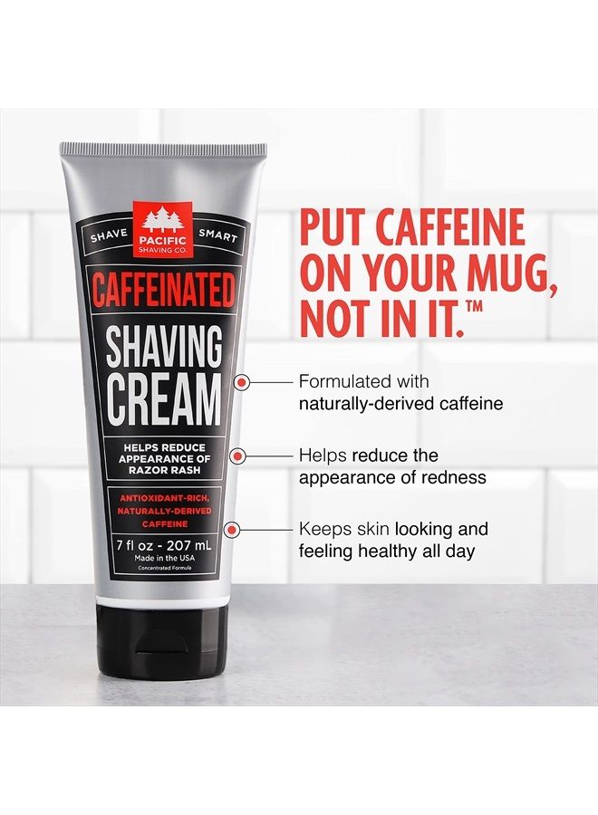 pacific shaving company Caffeinated Shaving Cream & Aftershave Set - Shave Kit for Men - Antioxidant + Caffeine Enriched Shave Cream + Aftershave Lotion (3.4 Oz, 2 Pack) - Image 5