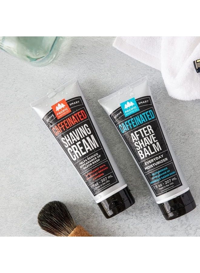 pacific shaving company Caffeinated Shaving Cream & Aftershave Set - Shave Kit for Men - Antioxidant + Caffeine Enriched Shave Cream + Aftershave Lotion (3.4 Oz, 2 Pack) - Image 3