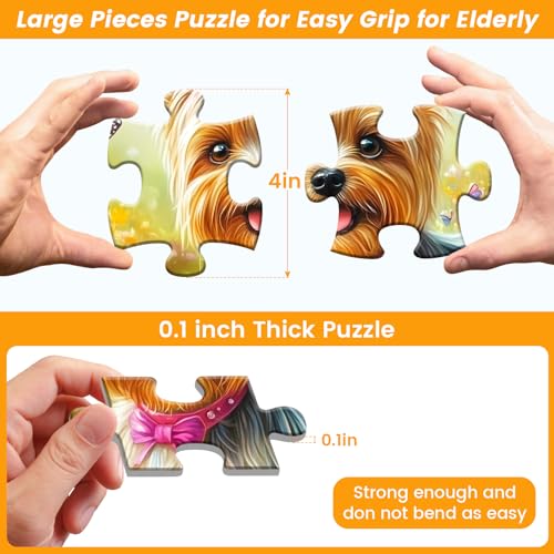 WSCXSC 4 Pack 36 Large Piece Puzzles for Seniors Puzzle Dementia Alzheimers Products Activities for Seniors Dog Cat Bird Fish Easy Jigsaw Puzzle Memory Games Gift for Elderly Adult with 4 Storage Bags - Image 5