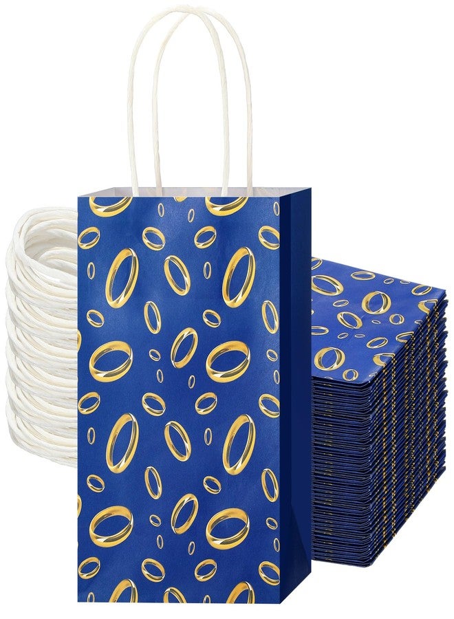 Kolldenn 24 Pcs Gold Rings Goodie Bags with Handles Golden Cartoon Paper Bags Video Game Party Favors for Gamer's Party Decorations Birthday Gifts Snack Supplies(Blue) - Image 1