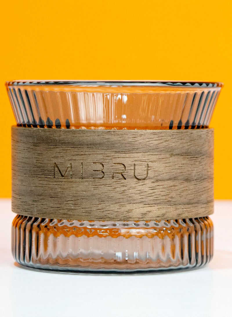 MIBRU Coffee Glass Cup Wooden Ring Holder Small 130ml  - Image 2