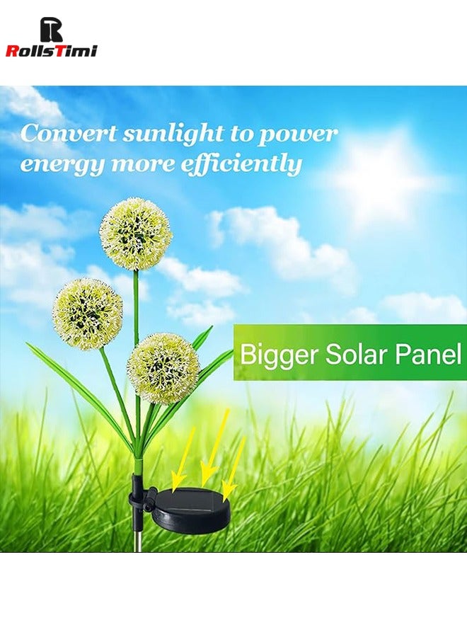 RollsTimi  Solar Garden Lights Outdoor Decor, 2 Pack Upgraded Solar Powered Dandelion Flower Lights with 36 Bright Colorful LEDs IP65 Waterproof for Yard, Patio, Lawn, Garden, Pathway Decoration - Image 3
