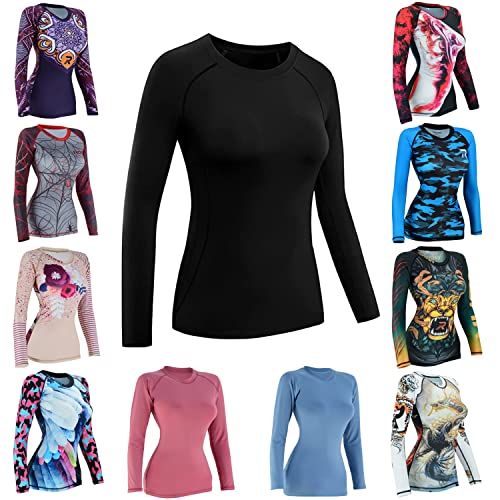 ROAR MMA Grappling Rash Guard BJJ Training No Gi Fight Gear Long Sleeve Shirt (Large, Black) - Image 1