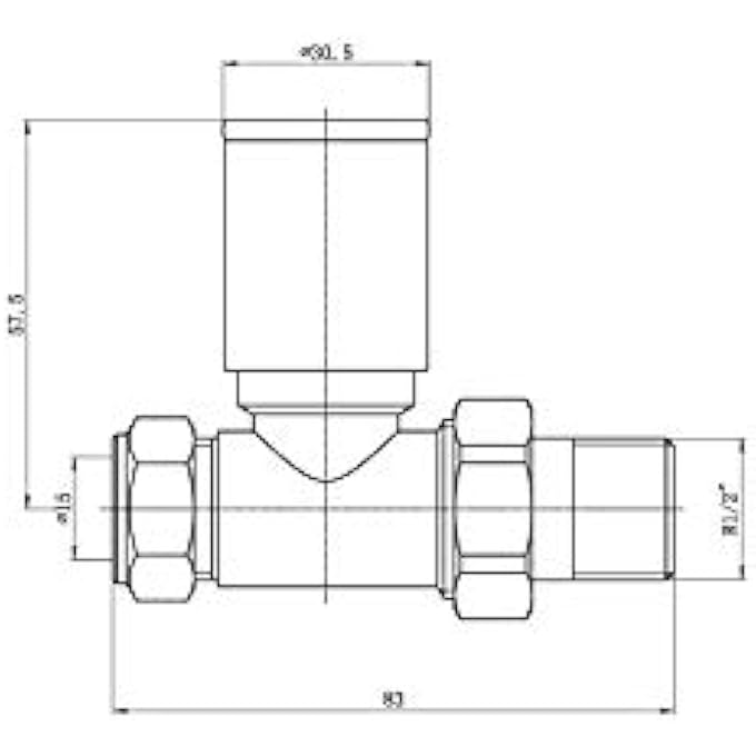 KRA-199 LUNAR ROUND TOWEL RAIL & RADIATOR STRAIGHT VALVES, BLACK - Image 2