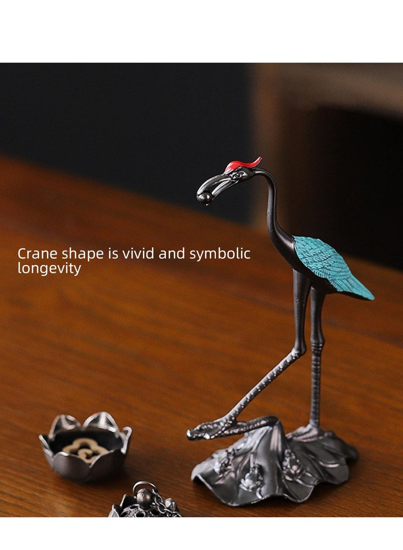 Excefore Incense Cones Holder with Hanging Lotus Zinc Incense Holders with 5 Pack Home Decoration Crane Incense Cones Burner Home Decor, Bedroom and Living Room Aromatherapy Decoration - Image 4