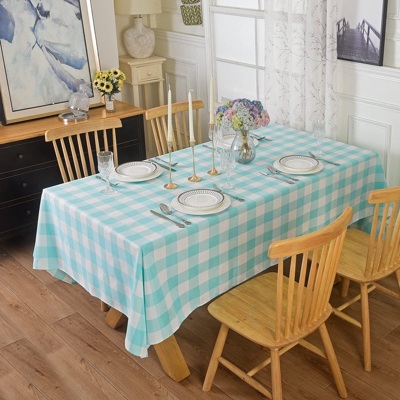 2 Pack Waterproof Polyester Fabic Rectangle Checkered Tablecloth60x84 Outdoor Table ClothOil Stain Prevention Table Cloth for Pinics and PartiesLavender and White
