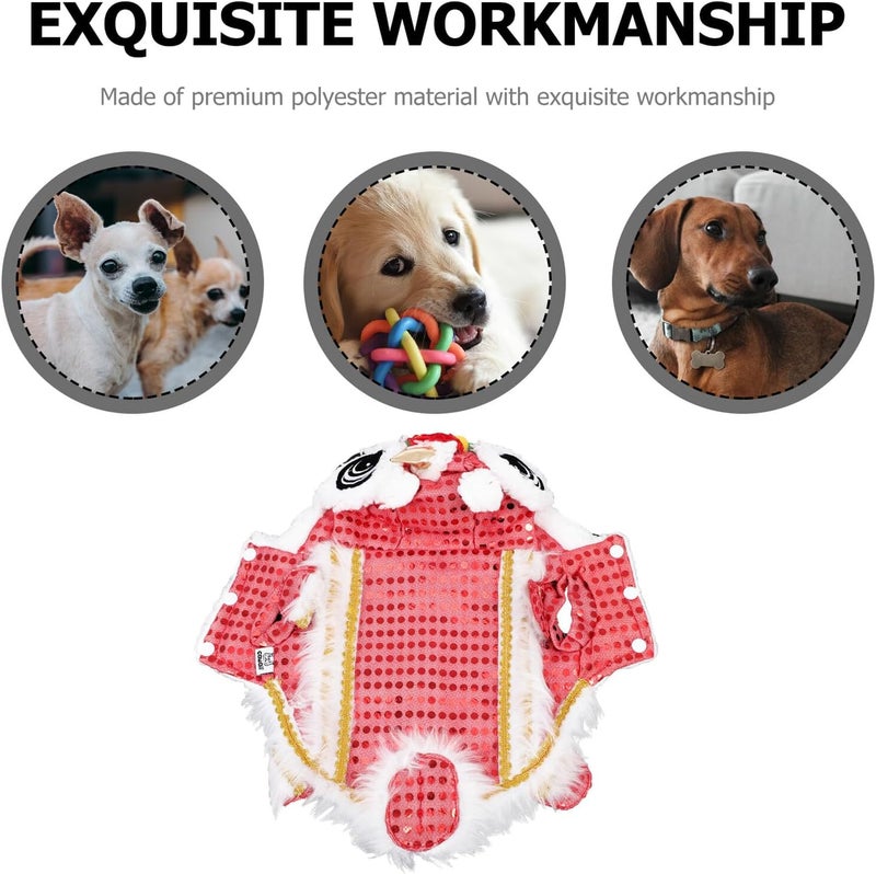 Dog Dance Lion Costume Xs, New Year Dog Apparel Pet Garment for Festival Celebration - Image 4