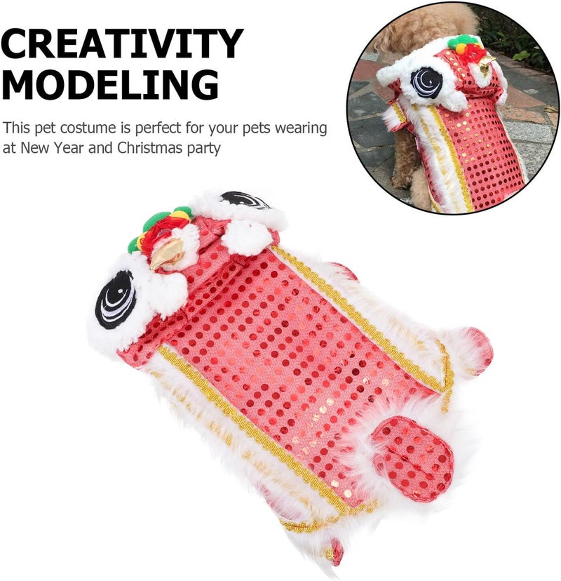 Dog Dance Lion Costume Xs, New Year Dog Apparel Pet Garment for Festival Celebration - Image 5