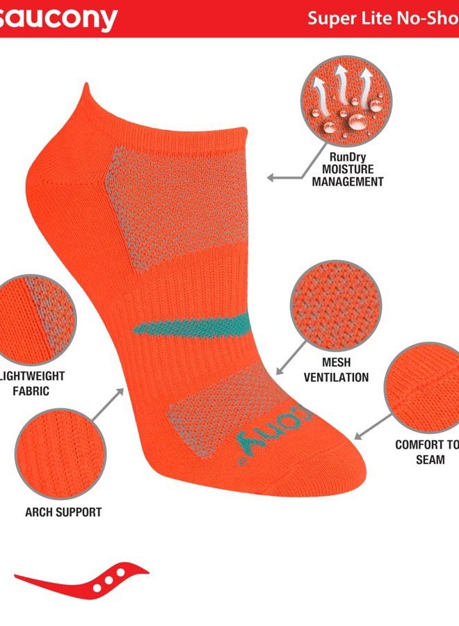 saucony Women's Performance Super Lite No-Show Athletic Socks, M, Light Assorted (8 Pairs), Medium - Image 4