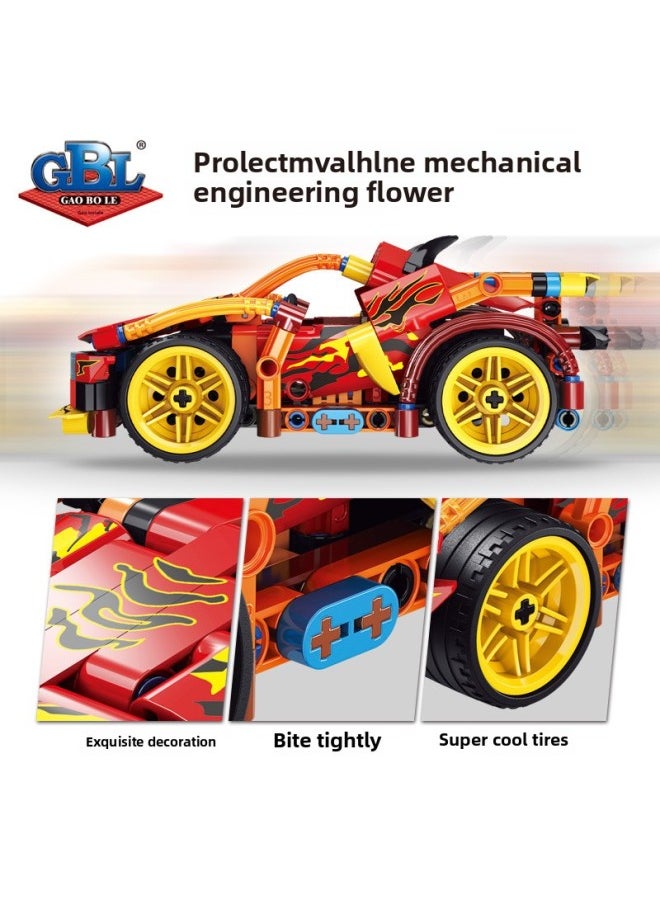 Generic Kaizhi Gao Bole Huili Car Racing Sports Car Assembly Model Car Boy Assembled Building Blocks Assembled Toy Gift-Color:Kai Zhi 1096 Yaojin Swift Leopard  - Image 5