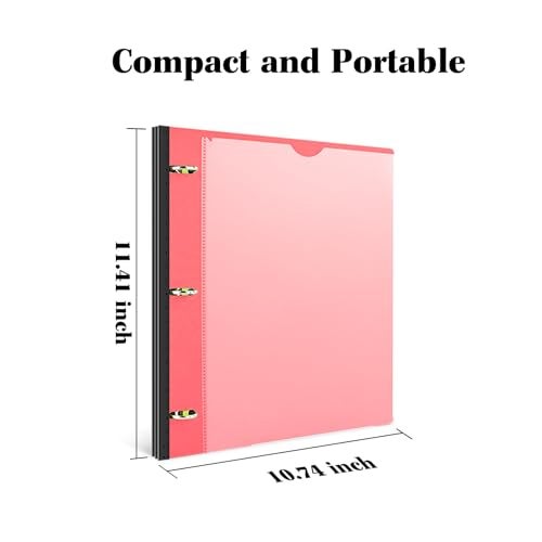 INFUN 1 Inch Telescoping 3 Ring Binder - 1PCS,Flexible Round Binder with Customizable Front Cover and Clear Catalog Pocket, 1 Inch Rings, 225 Sheet Capacity-Red - Image 5