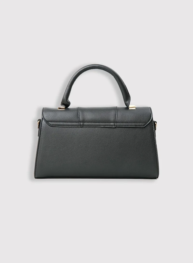 AMICA Solana Hourglass Top Handle Mini Crossbody Bag for Women- Black