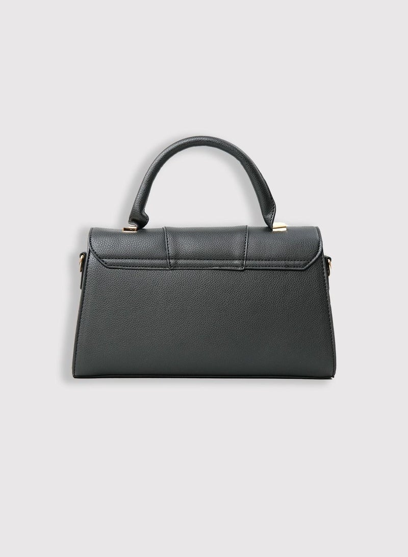 AMICA Solana Hourglass Top Handle Mini Crossbody Bag for Women- Black - Image 4