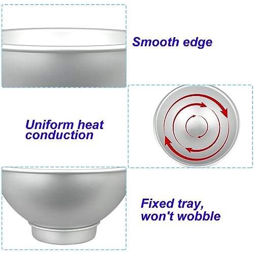 Qicfrk 2 Pcs Cake Sphere Pan 6.5 Inche 3D Half Sports Ball Cake Pan Anodized Aluminum Hemisphere for Birthday Create Any Ball Shaped Cake DIY - Image 3