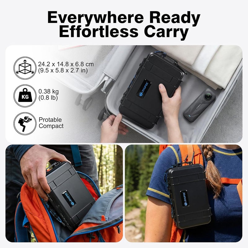 Lekufee Portable Waterproof Hard Case for Insta360 X5, Insta360 X4 Air / X4 / X3 Camera and Accessories(Case Only) - Image 4