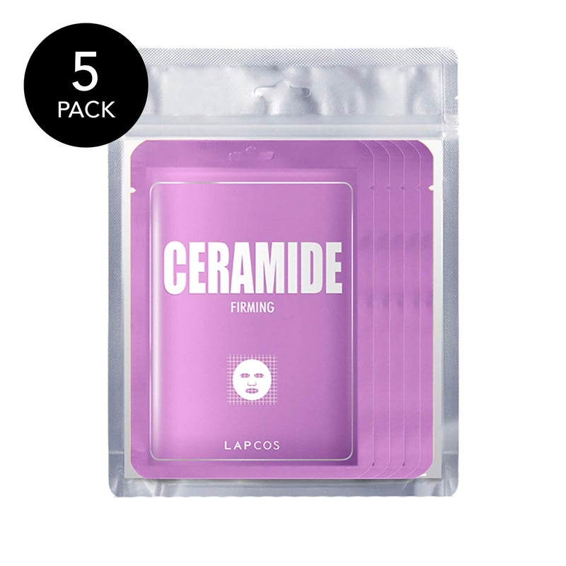 LAPCOS Ceramide Sheet Mask, Daily Moisturizing Face Mask, Hydrates & Plumps Skin, Korean Beauty Favorite 5-Pack - Image 2